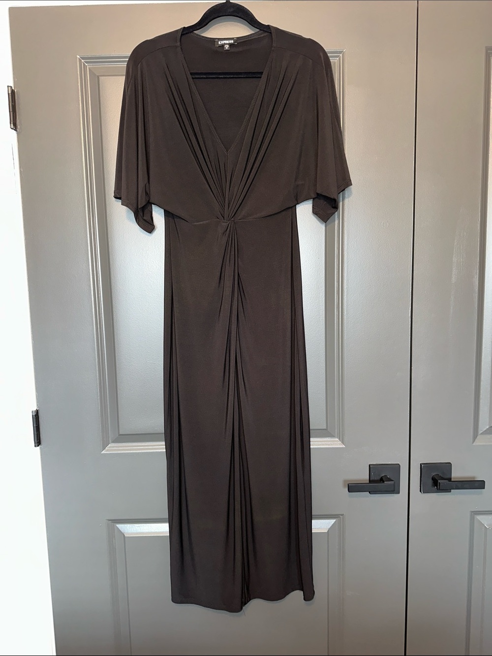 Express Black Twist-Front Maxi Dress